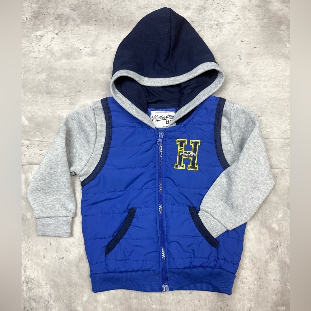 Huntington BC Toddler Boys Hoodie Jacket Size 3T Blue/Gray